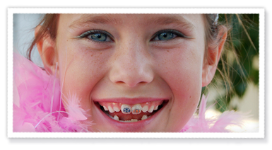 stock photo of a girl with braces